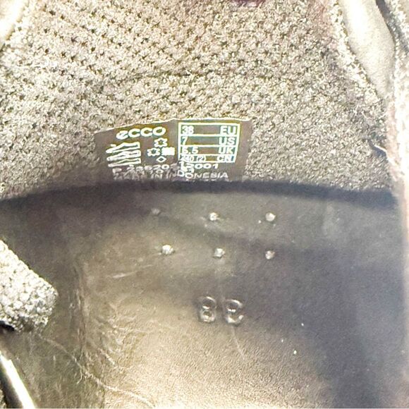 ECCO Women’s Soft 7 Black Leather Sneakers - Size 7 EU 38 - Casual Comfort! - Picture 8 of 8